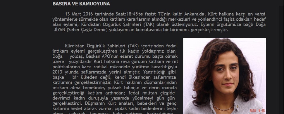 Freiheitsfalken Kurdistans bekennen sich zu Anschlag in Ankara