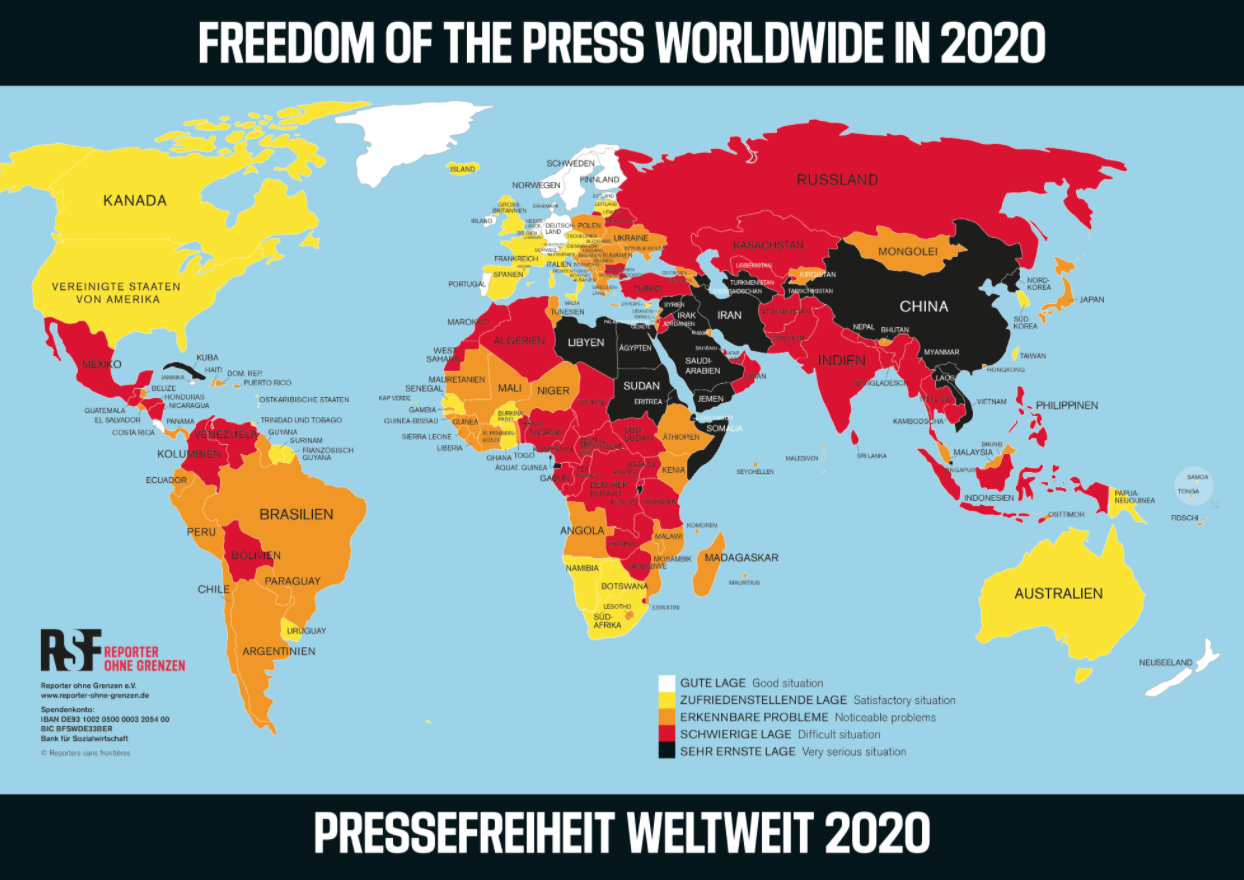 Reporter ohne Grenzen: Weltweit 387 Journalist:innen in Haft
